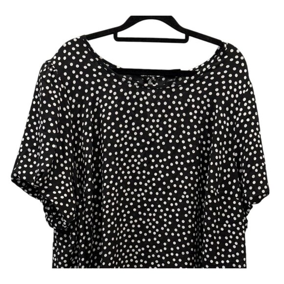 Torrid Womens Polka Dot Black White Blouse Size 3 Flowy Corpcore Plus Size - Picture 2 of 7